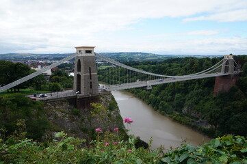 Fototapeta na wymiar Clifton Suspension Bridge in Bristol, photographed in August 2017