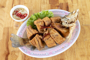 Deep Fried Sea Bass or Snapper Fish