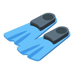 Diving flippers icon. Isometric of diving flippers vector icon for web design isolated on white background