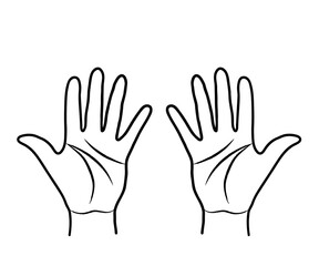 Human hands on a white background. Symbol. Vector illustration.