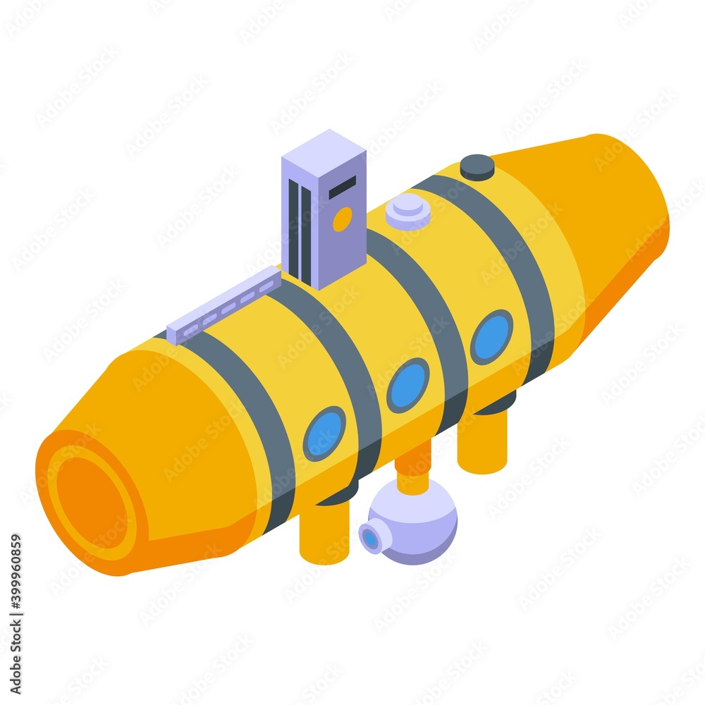 Poster nautical bathyscaphe icon. isometric of nautical bathyscaphe vector icon for web design isolated on 