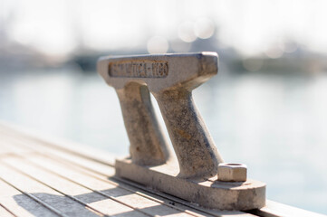 close-up of the port bollard