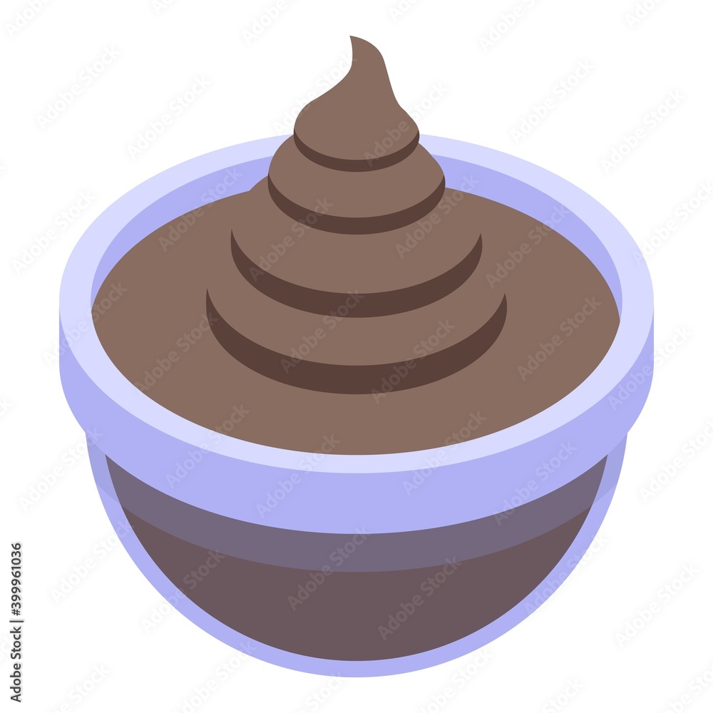 Poster chocolate paste bowl icon. isometric of chocolate paste bowl vector icon for web design isolated on 