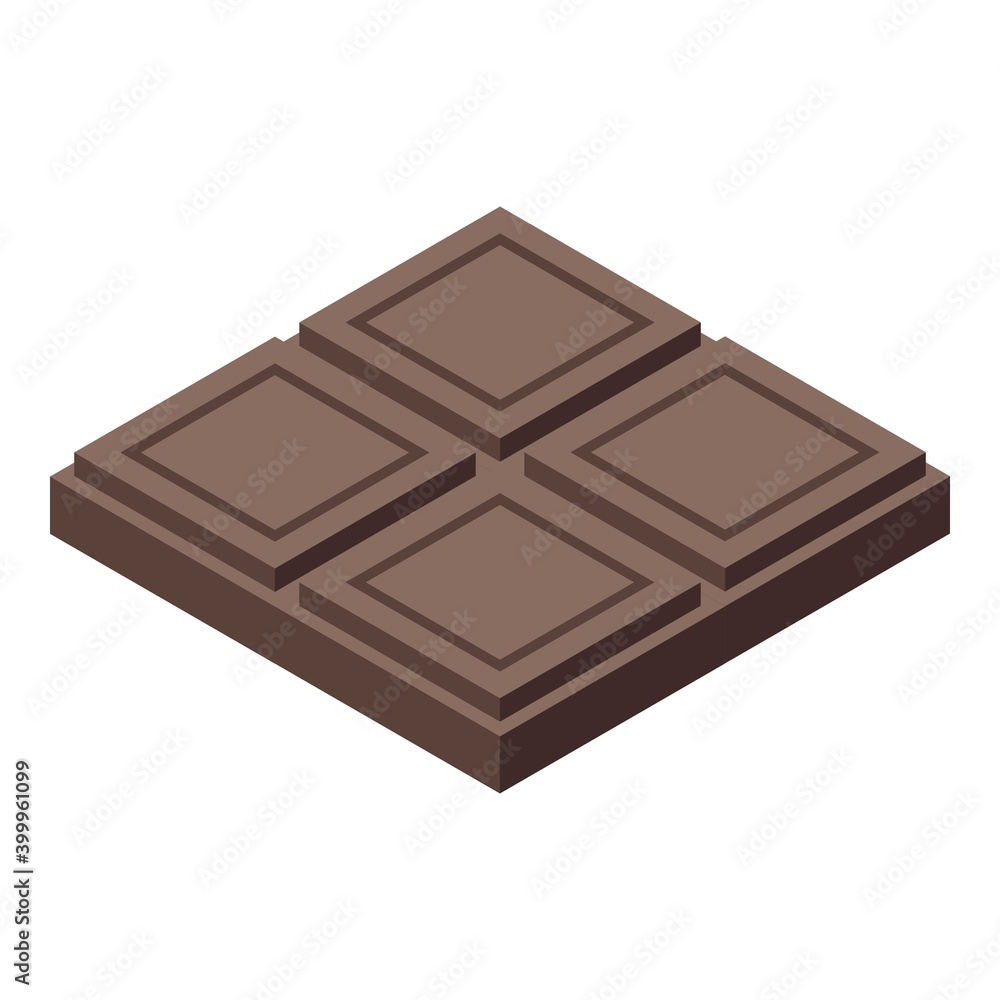 Poster chocolate paste bar icon. isometric of chocolate paste bar vector icon for web design isolated on wh