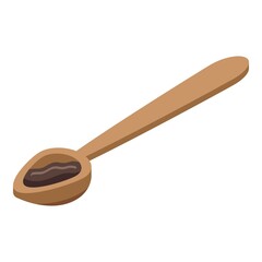 Chocolate paste spoon icon. Isometric of chocolate paste spoon vector icon for web design isolated on white background