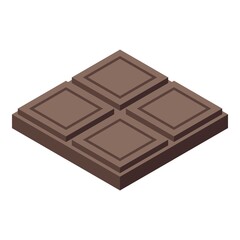 Chocolate paste bar icon. Isometric of chocolate paste bar vector icon for web design isolated on white background