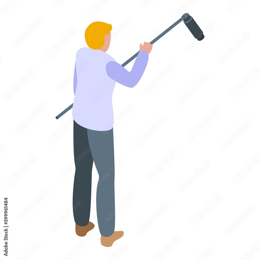Poster reportage sound producer icon. isometric of reportage sound producer vector icon for web design isol
