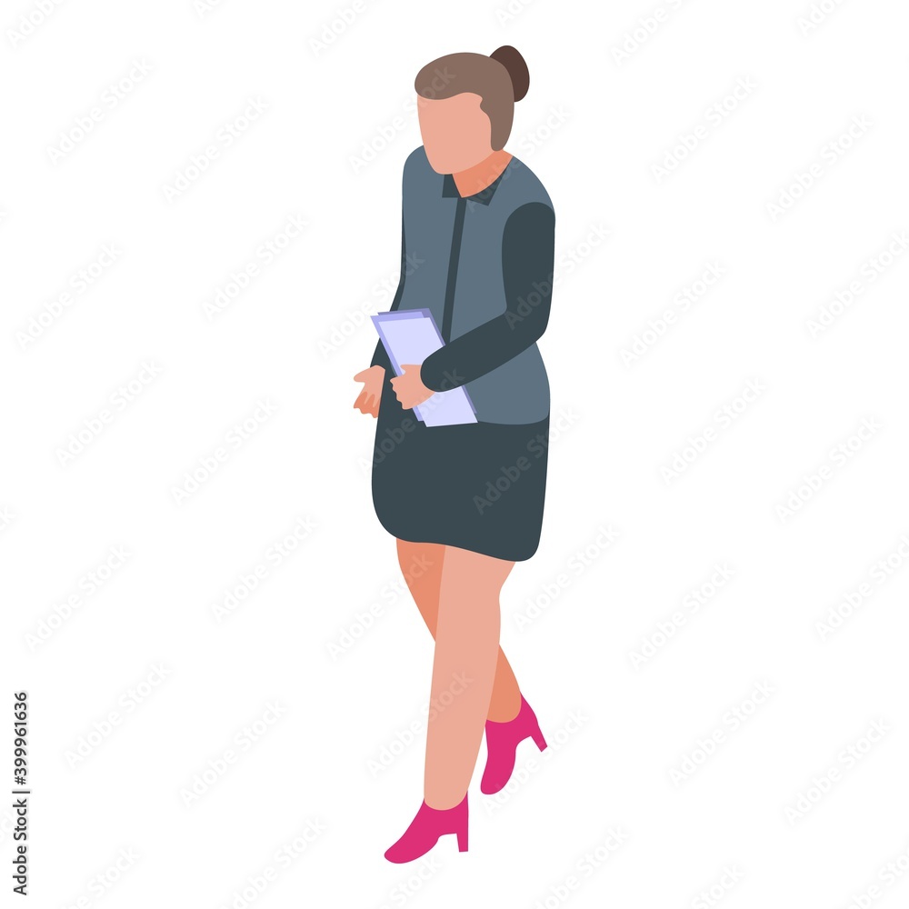 Poster business assignment icon. isometric of business assignment vector icon for web design isolated on wh
