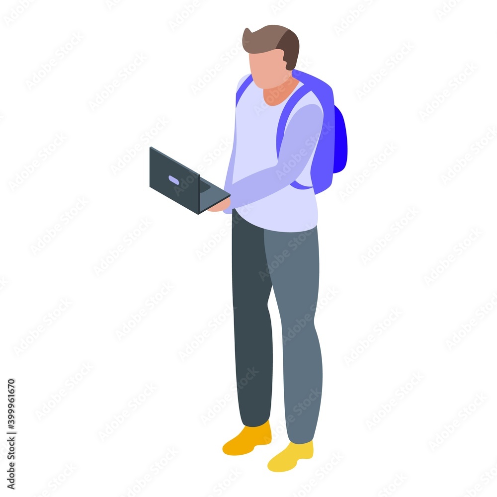 Poster student assignment icon. isometric of student assignment vector icon for web design isolated on whit