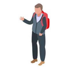 School boy assignment icon. Isometric of school boy assignment vector icon for web design isolated on white background