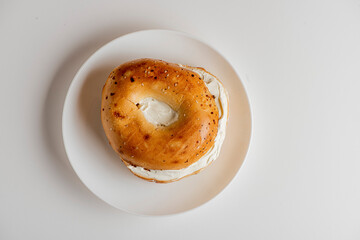 Bagels. Bagels with Lox and Cream Cheese. Fresh made bagels with a variety of different cream cheeses and spreads. Traditional classic New York breakfast menu item. 