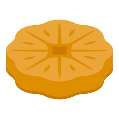 Figs flower biscuit icon. Isometric of figs flower biscuit vector icon for web design isolated on white background