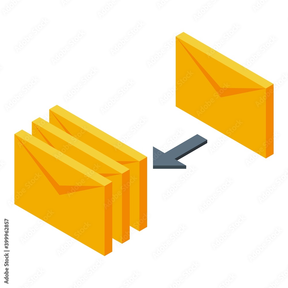 Poster mail send internet speed icon. isometric of mail send internet speed vector icon for web design isol