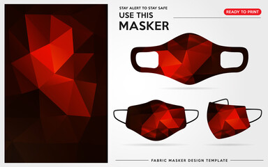 Modern Protective Mask Design Template With Abstract and Colorful Pattern. Fully Editable (Color Change, Added Logo or Text, Size and Location Adjustments). Vector Graphic Illustration.