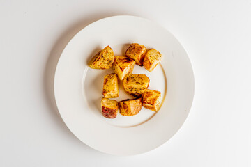 Roasted Potatoes. Cooking ingredients from a farmers markets, Fresh Fruits and vegetables. Classic ingredients and garnishes used in restaurant cooking.