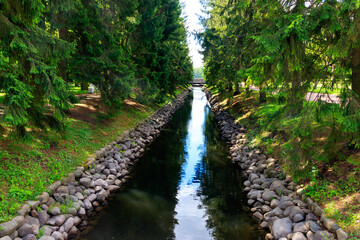 Fish channel in the Catherine Park in Tsarskoye Selo, Pushkin, Russia