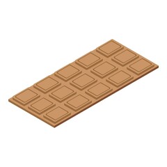 Modern chocolate bar icon. Isometric of modern chocolate bar vector icon for web design isolated on white background