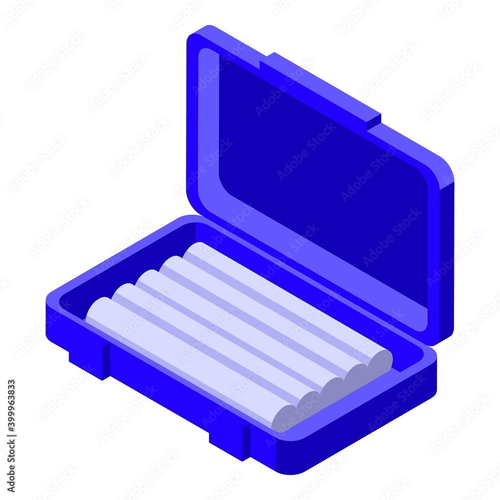Poster tooth braces box icon. isometric of tooth braces box vector icon for web design isolated on white ba