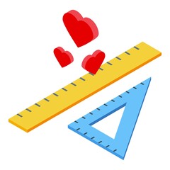 School tools icon. Isometric of school tools vector icon for web design isolated on white background