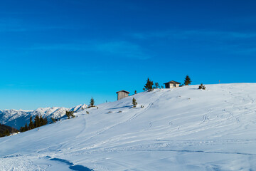 Fototapeta na wymiar Winteridylle Wank Alpen