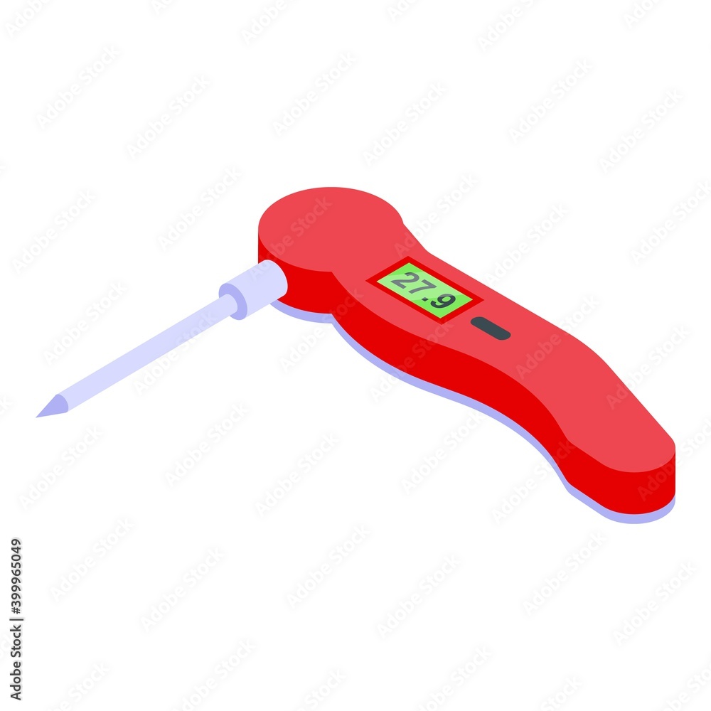Aufkleber digital thermometer icon. isometric of digital thermometer vector icon for web design isolated on wh