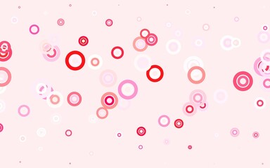 Light Pink vector texture with disks.