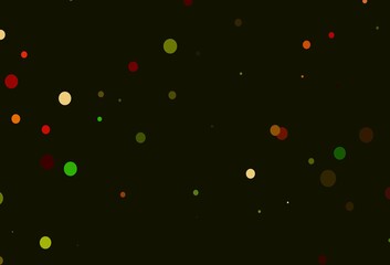 Light Green, Red vector background with bubbles.