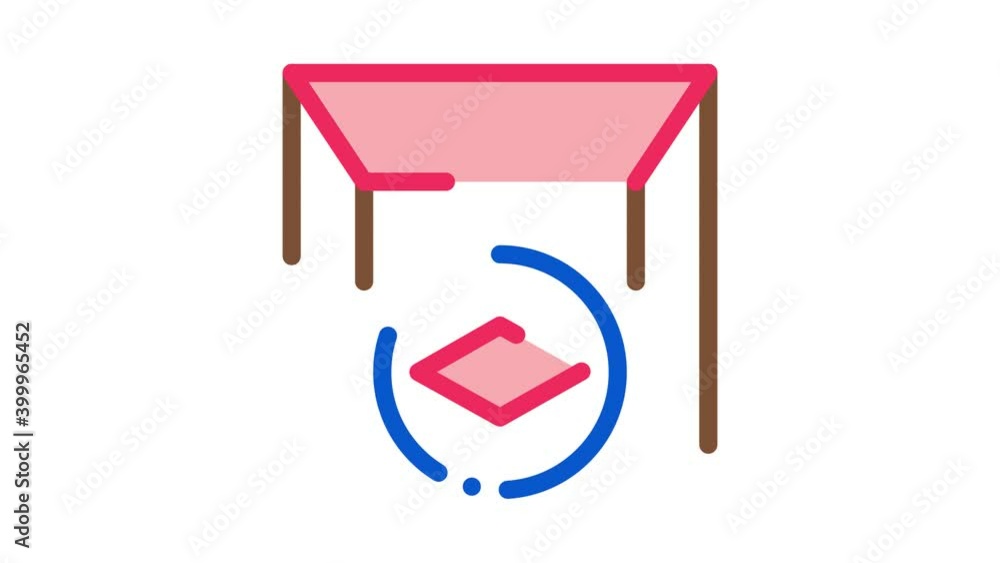 Poster matte canvas stretch ceiling icon animation. color matte canvas stretch ceiling animated icon on whi