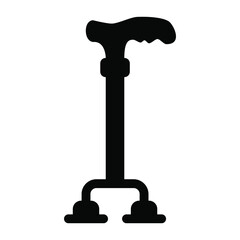 
Mobility aid icon, solid vector design of forearm crutch
