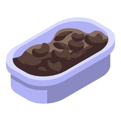 Dog dish food icon. Isometric of dog dish food vector icon for web design isolated on white background