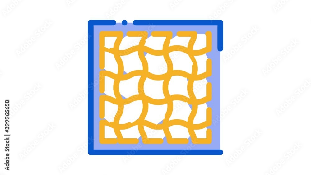 Poster pattern on fabrics icon animation. color pattern on fabrics animated icon on white background