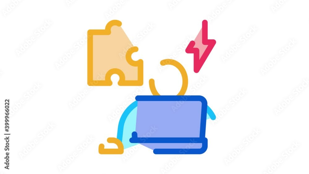 Poster human testing software icon animation. color human testing software animated icon on white backgroun