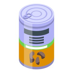 Canned feed cat icon. Isometric of canned feed cat vector icon for web design isolated on white background