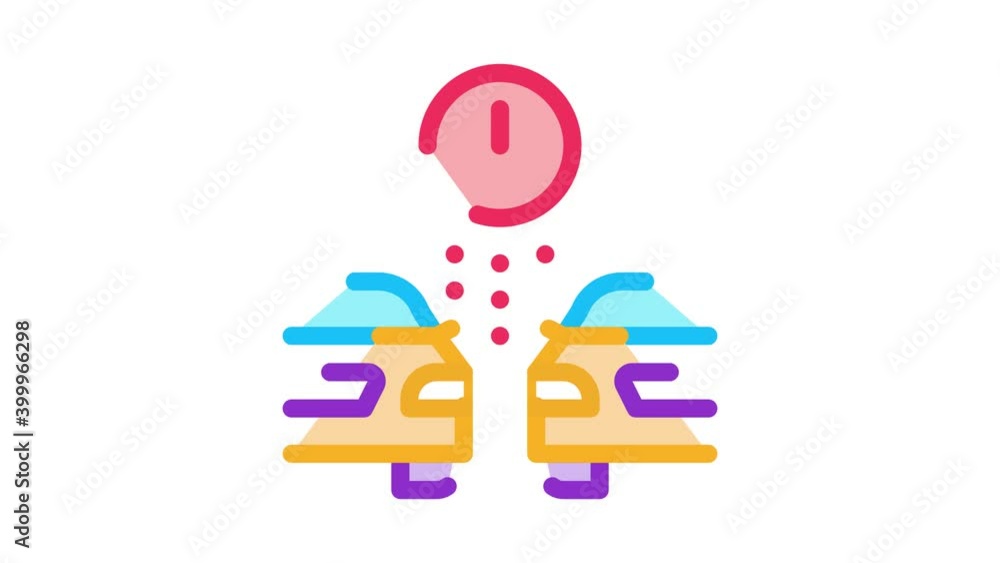 Poster side spacing car control system icon animation. color side spacing car control system animated icon 