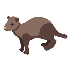 Zoo mink icon. Isometric of zoo mink vector icon for web design isolated on white background