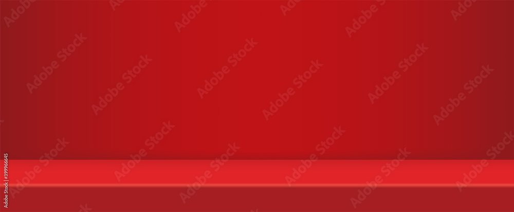 Aufkleber empty modern red studio background for copy space display product of present content advertising ban