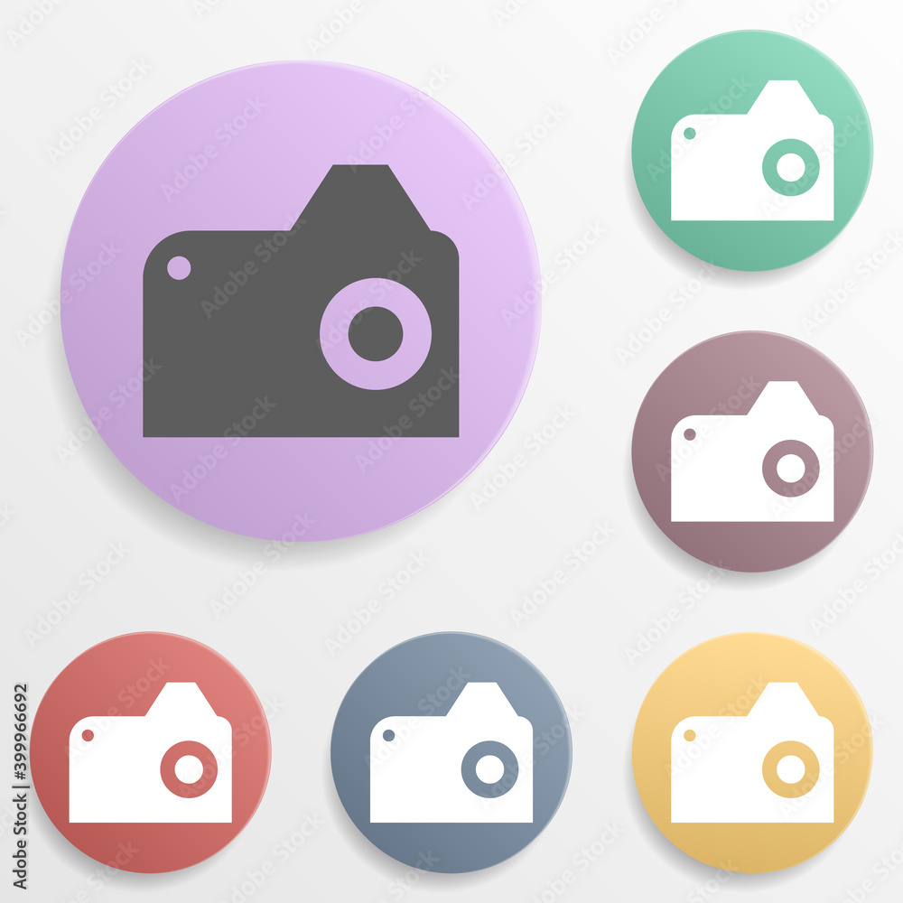 Poster camera badge color set icon. simple glyph, flat vector of map icons for ui and ux, website or mobile