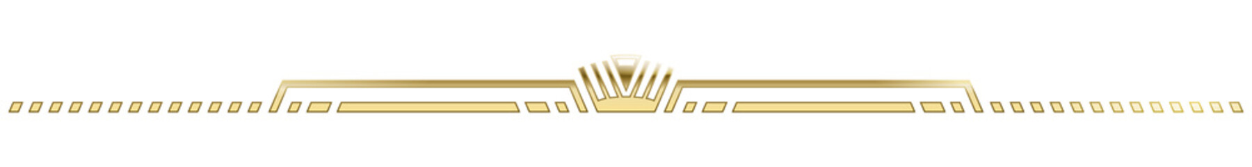 Golden Art Deco Header, dots. A text header made in Art-Deco style. Illustration in gold color.