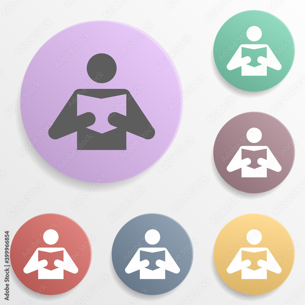 Poster place of library badge color set icon. simple glyph, flat vector of map icons for ui and ux, website