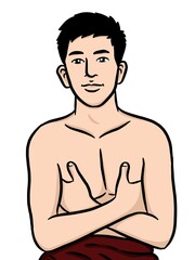 Fototapeta premium cartoon cute man on white background