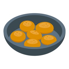 Falafel food icon. Isometric of falafel food vector icon for web design isolated on white background
