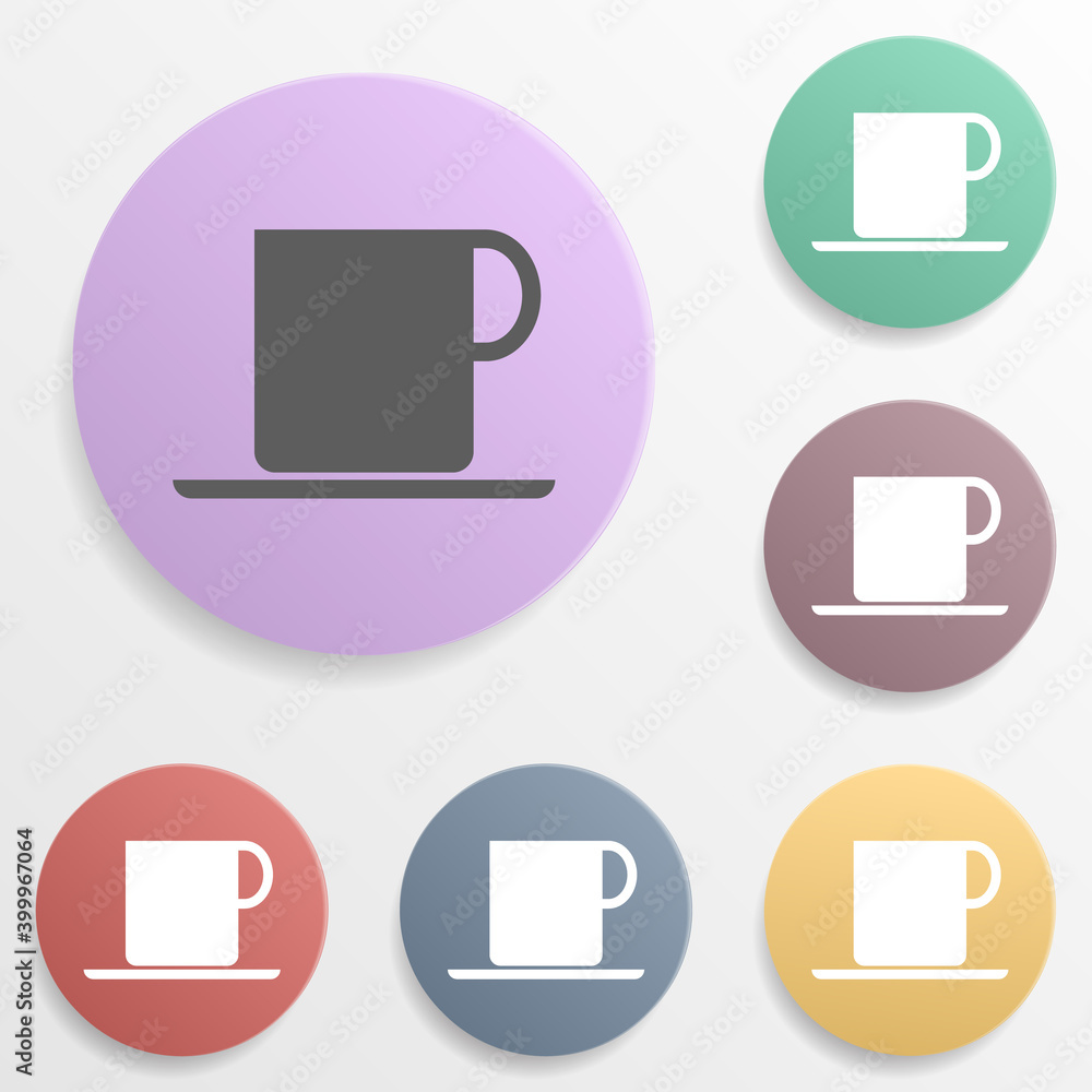 Poster place cafe badge color set icon. simple glyph, flat vector of map icons for ui and ux, website or mo