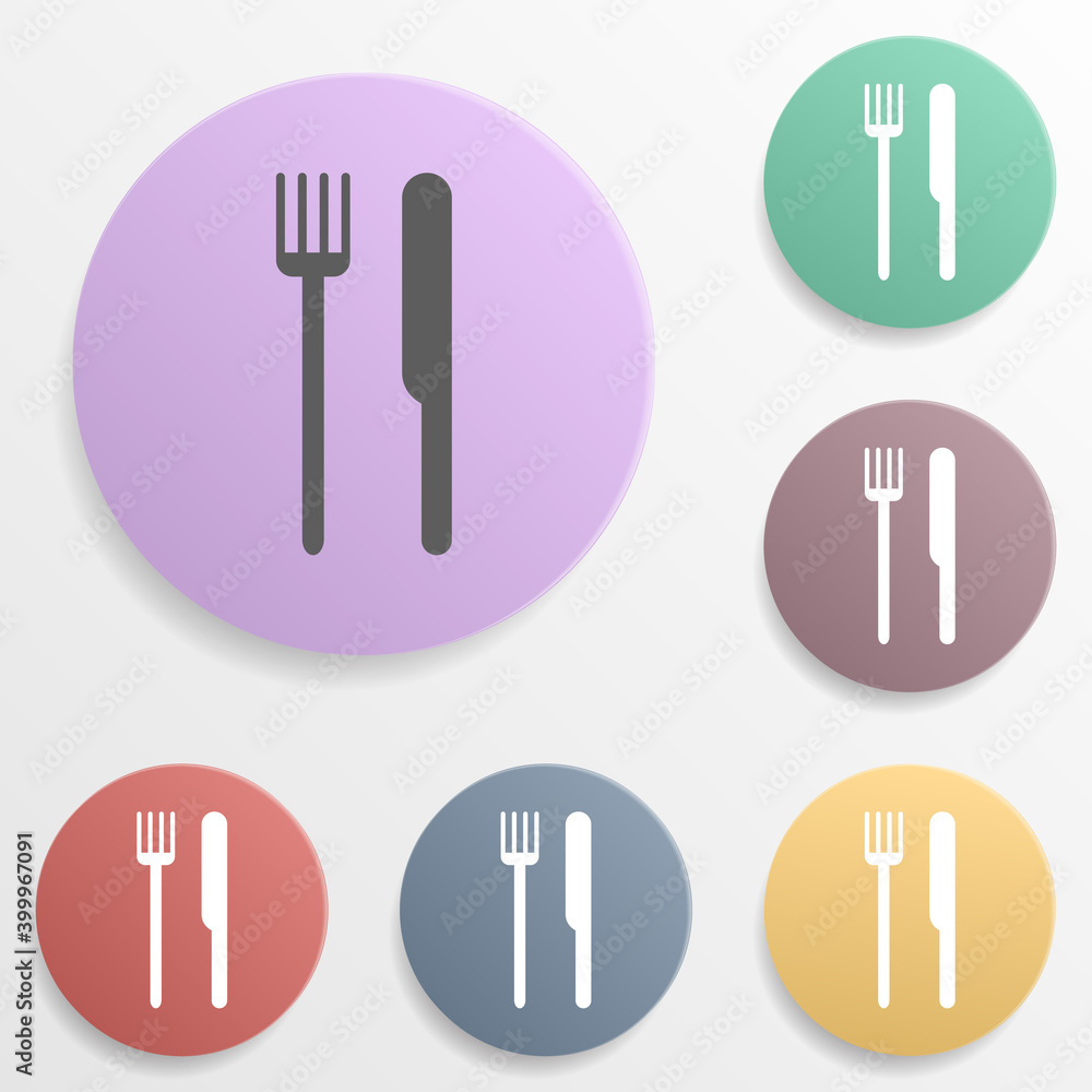 Poster snack-place badge color set icon. simple glyph, flat vector of map icons for ui and ux, website or m