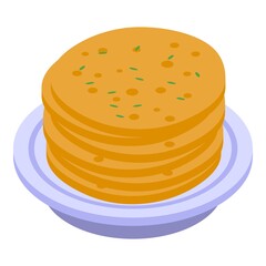 Turkish pancakes icon. Isometric of turkish pancakes vector icon for web design isolated on white background
