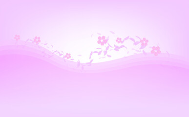 かわいい桜の花びらと桜の波の背景