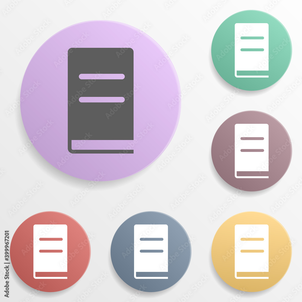 Poster place of library badge color set icon. simple glyph, flat vector of map icons for ui and ux, website