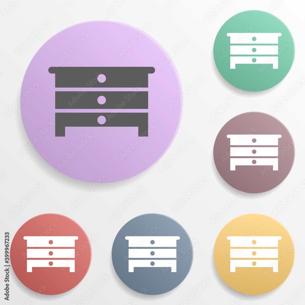 Aufkleber place of furniture store badge color set icon. simple glyph, flat vector of map icons for ui and ux,
