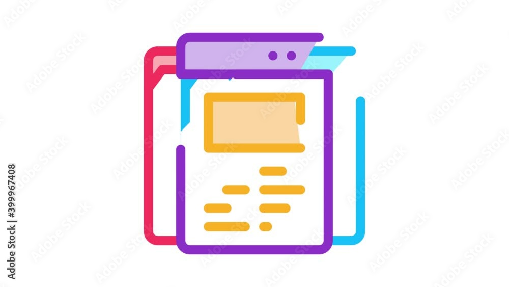 Poster different pages of web site project icon animation. color different pages of web site project animat