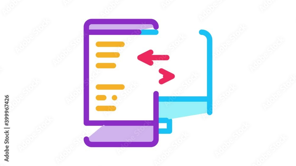 Poster adaptive site for computer screen and phone icon animation. color adaptive site for computer screen 