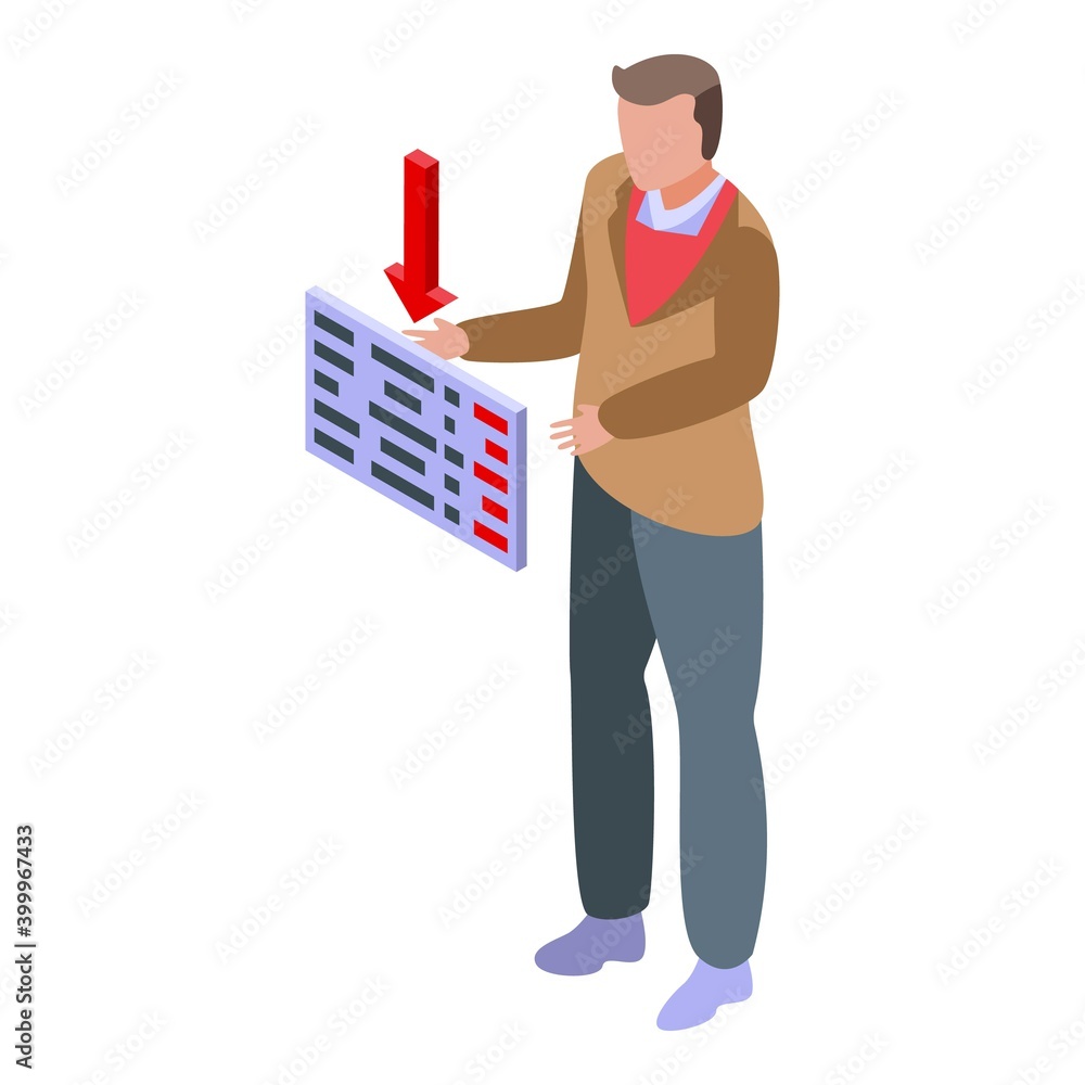 Poster shareholder decrease icon. isometric of shareholder decrease vector icon for web design isolated on 